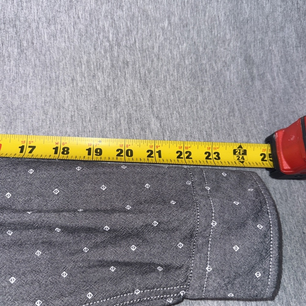 American Eagle Men's small Gray Geometric Print Button Down Long Sleeve Shirt - Picture 6 of 7
